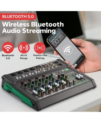 8-Ch. Audio Sound Mixer - Bluetooth Studio Mixer - DJ Controller Audio Mixing Console