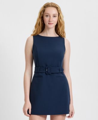 Women's Azra Twill Belted Back Zipper Mini Dress