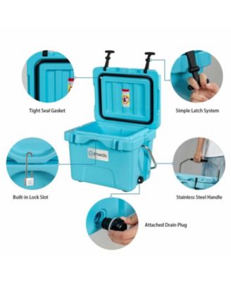 16-Quart Portable Insulated Hard Cooler with 4-Day Ice Retention and 2 Cup Holders