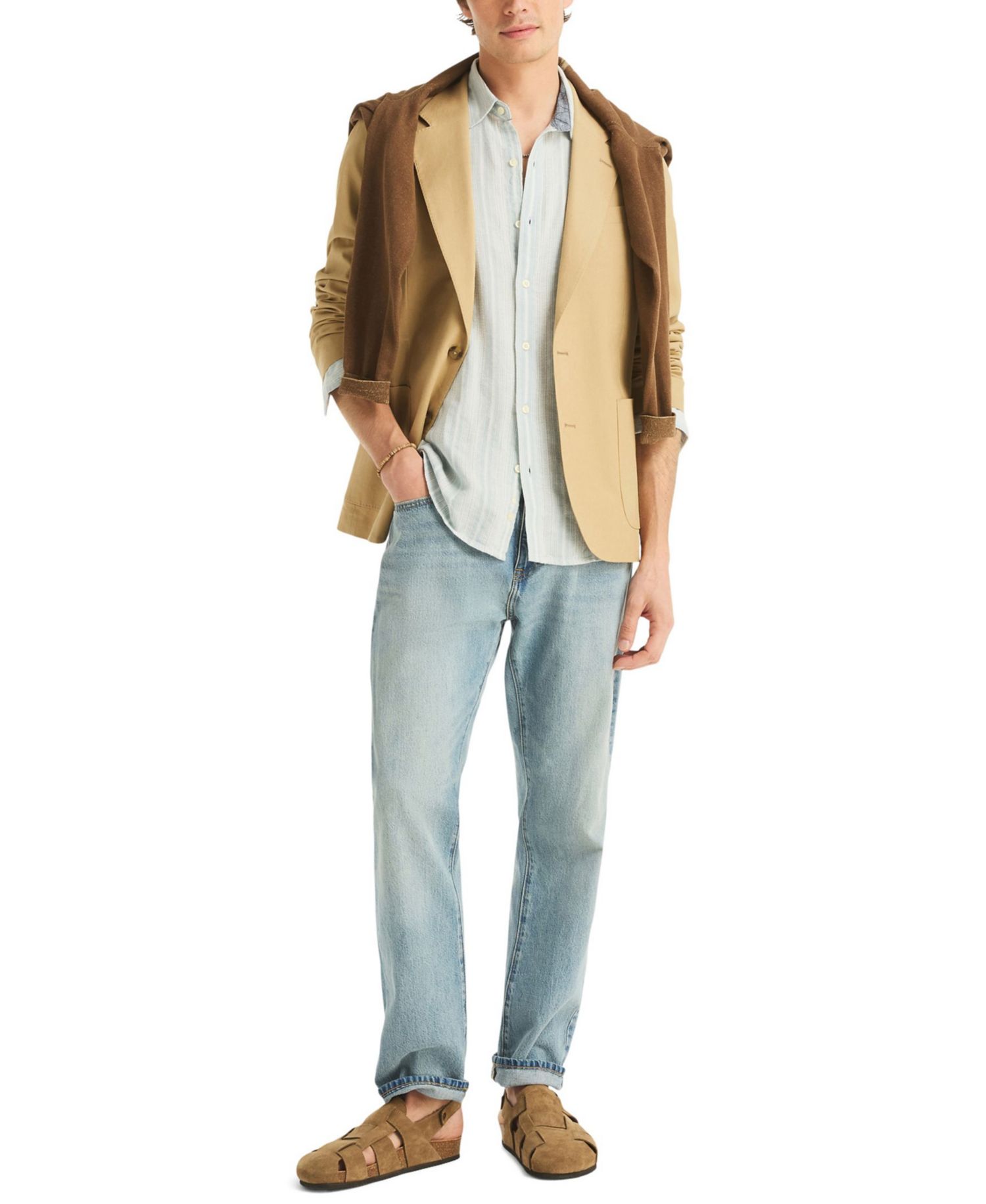 Men's Two Button Linen-Blend Sport Blazer