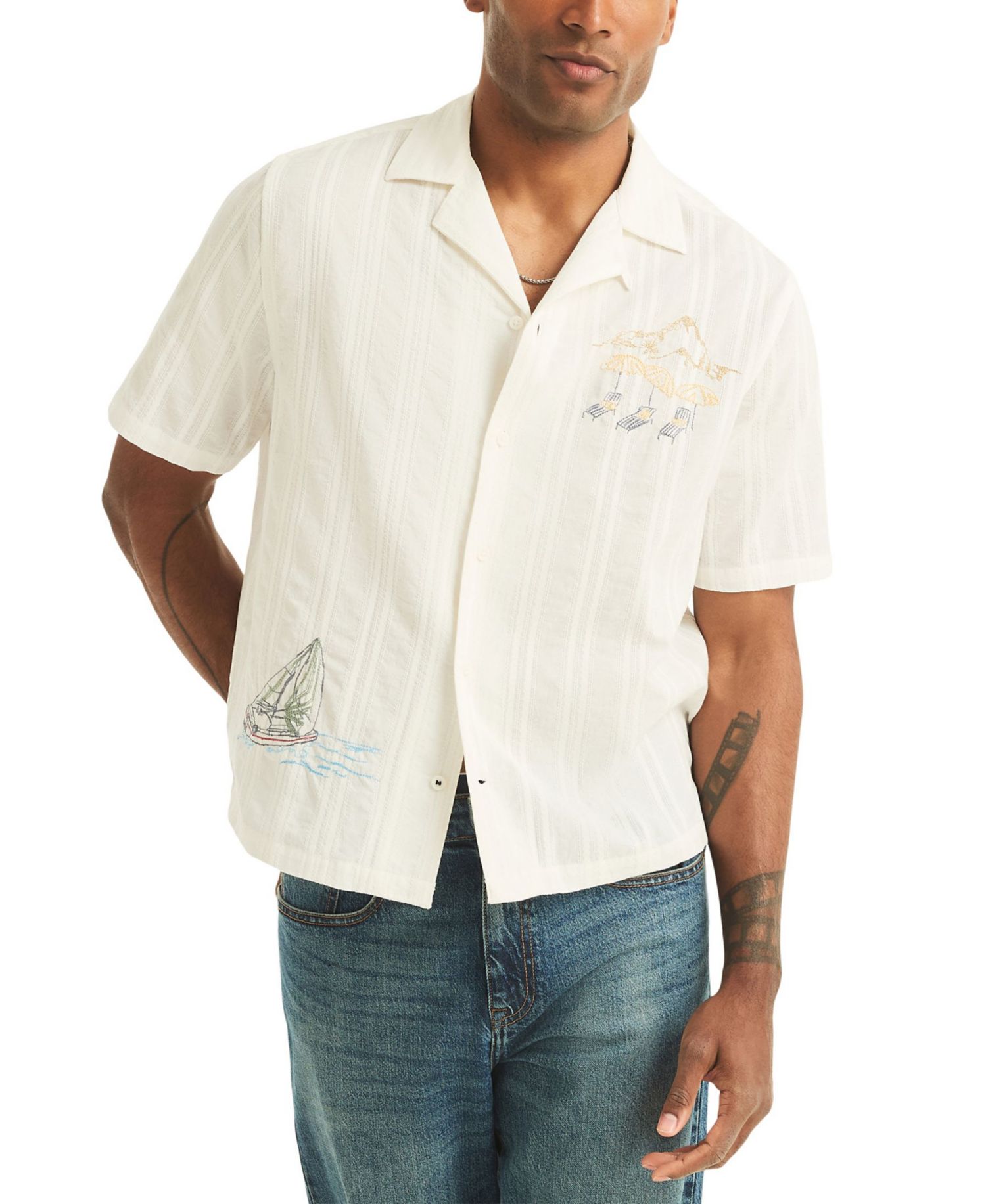 Men's Short-Sleeve Camp Collar Shirt