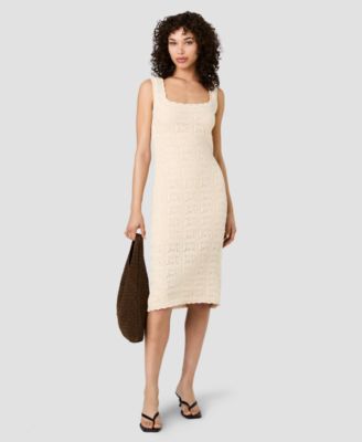 Women's Nellis Square Crochet Knit Midi Dress