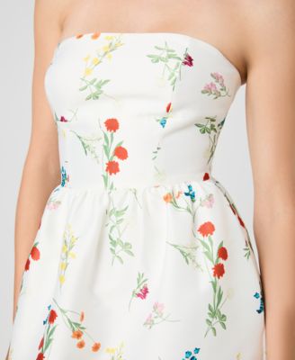 Women's Strapless Printed Dress