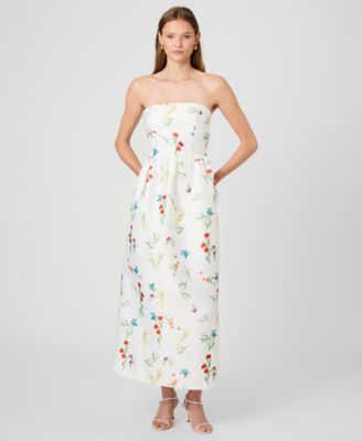 Women's Strapless Printed Dress