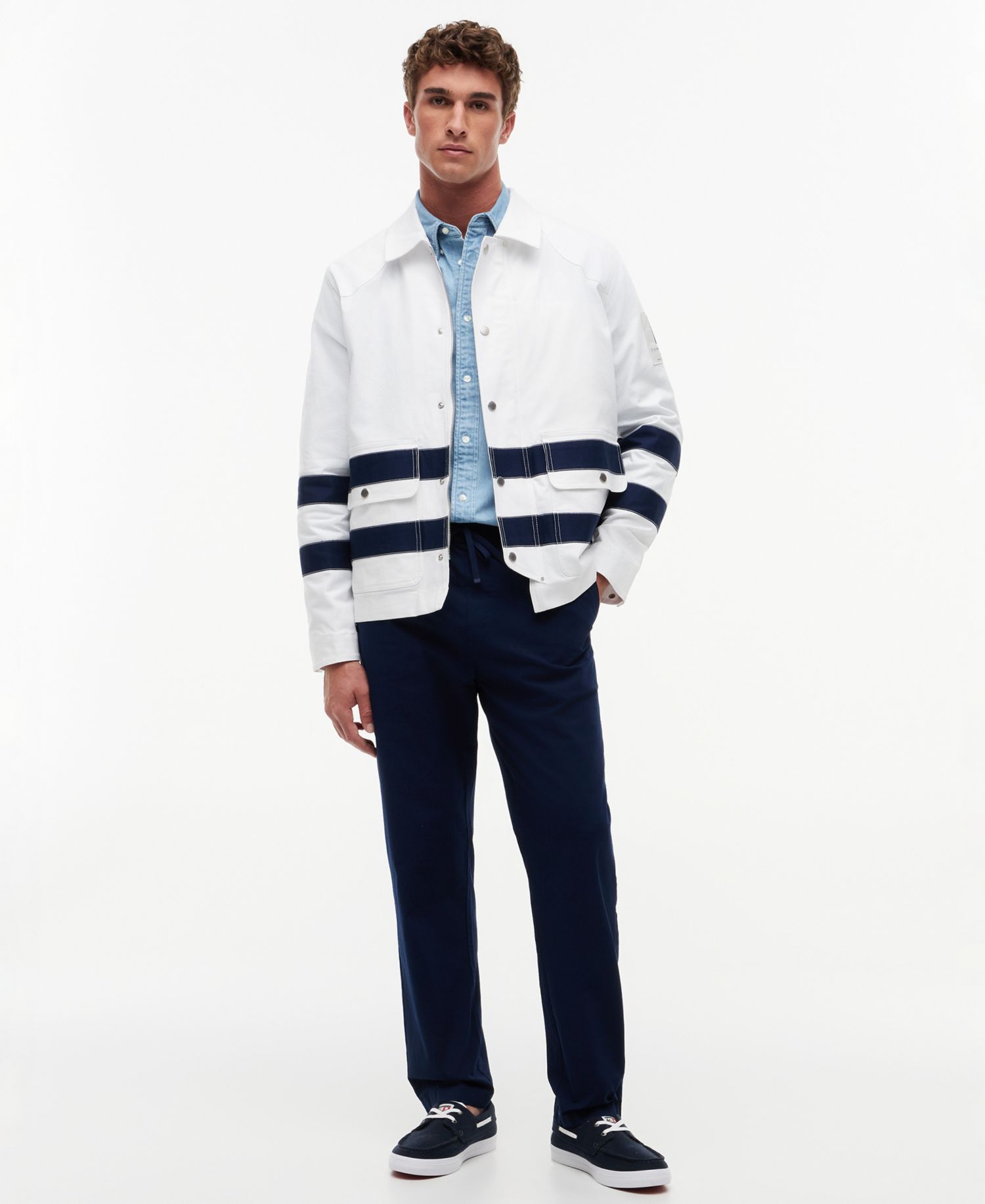Men's Regular-Fit Nautical Stripe Jacket