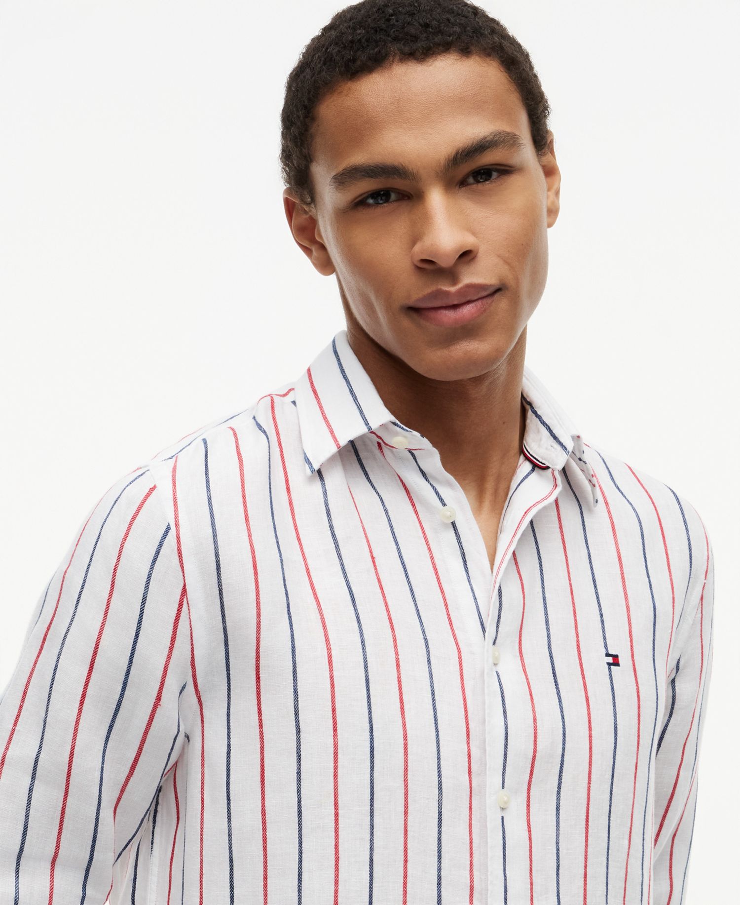 Men's Linen Textured Stripe Shirt
