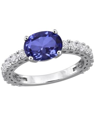Lab Created Blue Sapphire (1-1/5 ct. t.w.) & Lab Created White Sapphire (1 ct. t.w.) Ring in Sterling Silver
