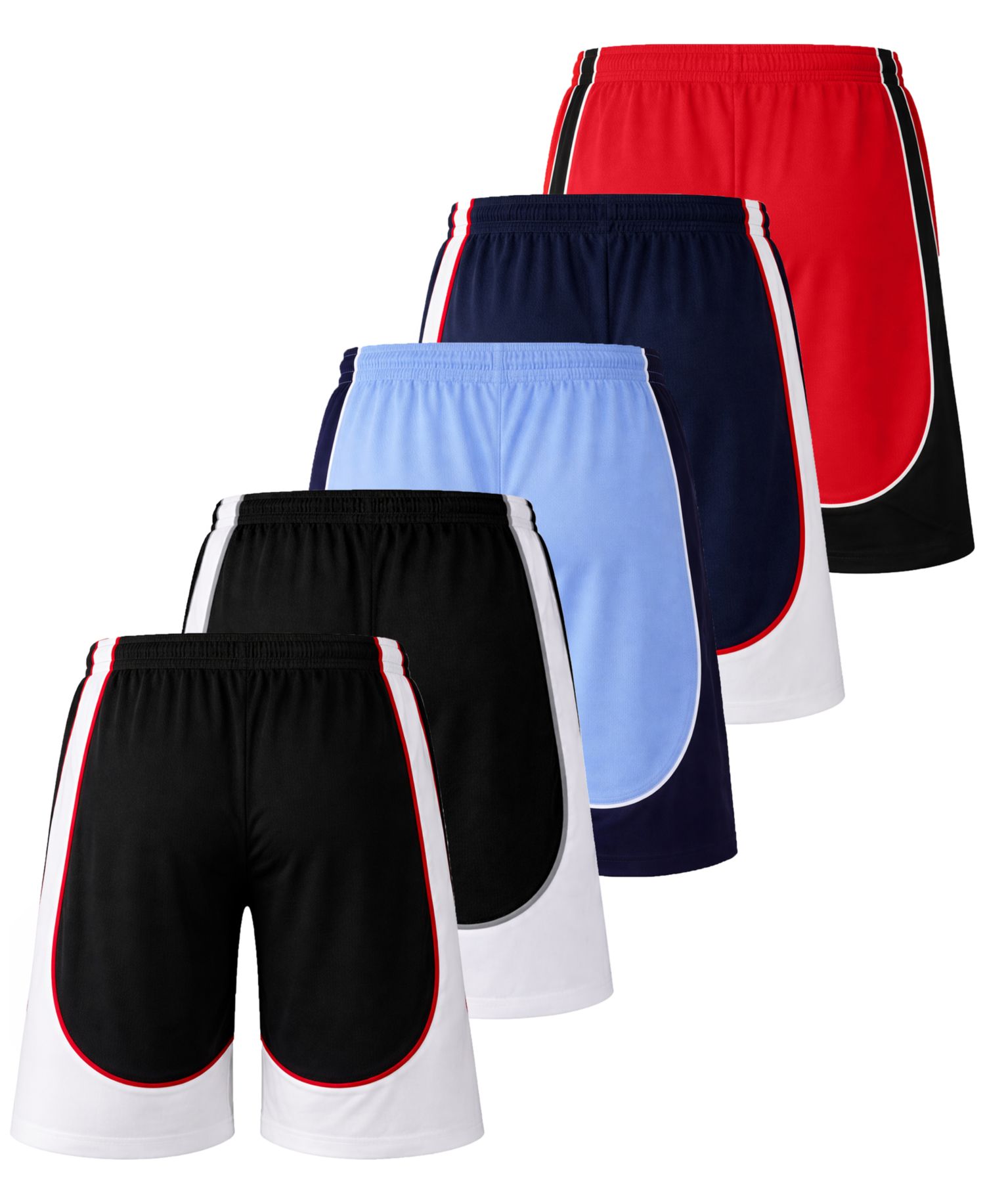 Men's 5-Pack Moisture Wicking Performance Shorts