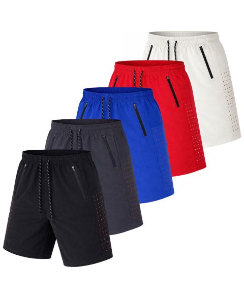 Мужские шорты Galaxy By Harvic 5-Pack Performance Training Zipper Pockets, цвет: Чёрный / Угольный
