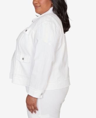 Plus Size Out of the Blue Patch Pocket Collared Jacket