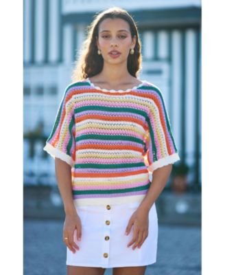 Women's Batwing Crochet Top