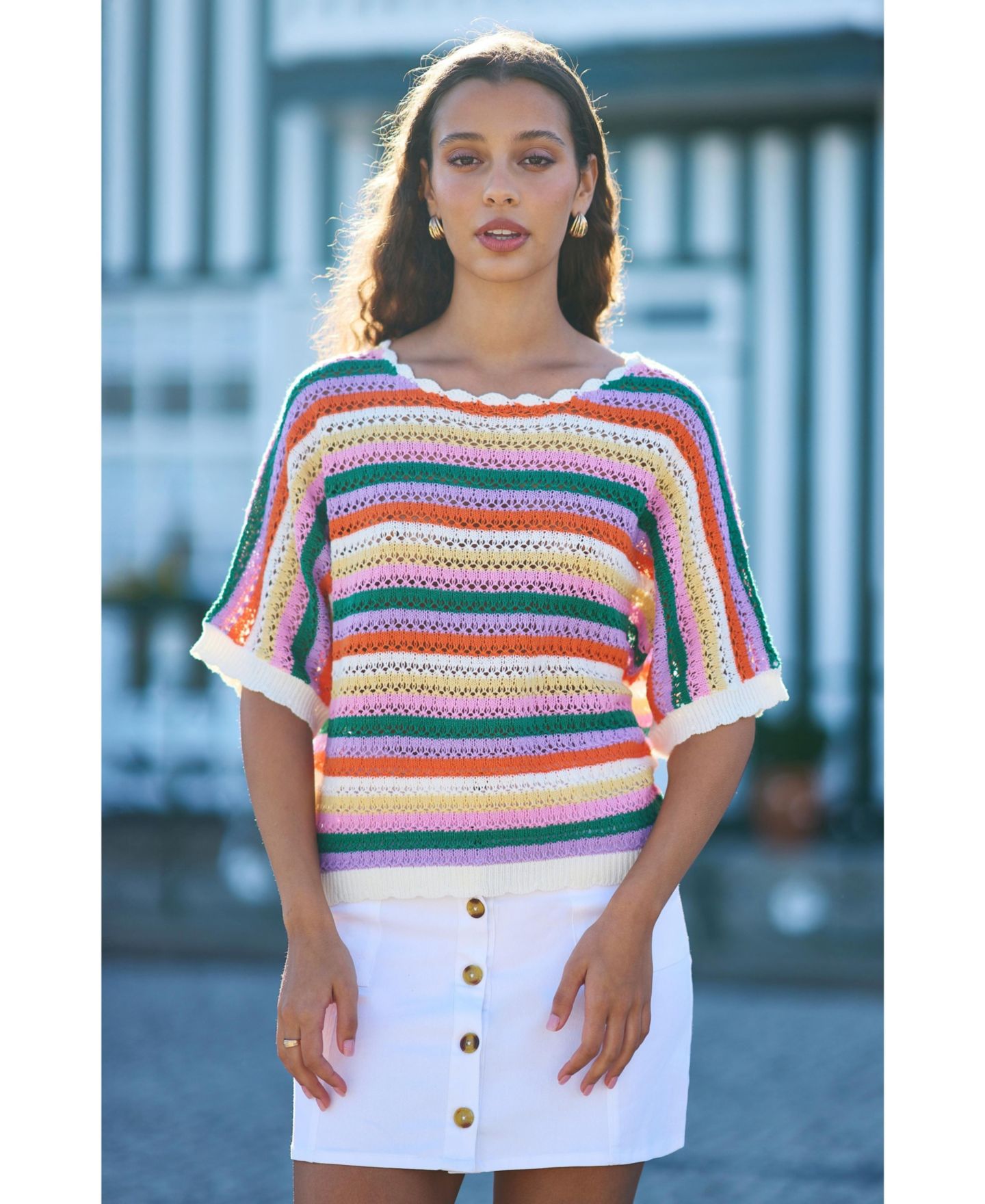 Женский топ Yumi Batwing Crochet, цвет: Разноцветный — фото 6