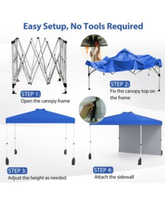 10 x 10 ft Pop Up Canopy Tent with Detachable Sidewall and Wheeled Bag