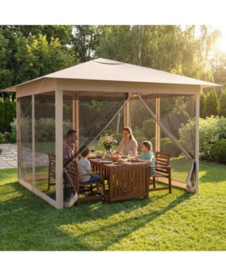 11.5 x 11.5 ft Pop Up Canopy Tent with Four Zippered Mesh Screen Sidewalls