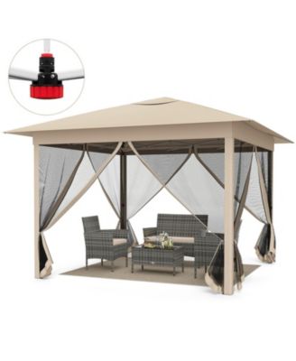 11.5 x 11.5 ft Pop Up Canopy Tent with Four Zippered Mesh Screen Sidewalls