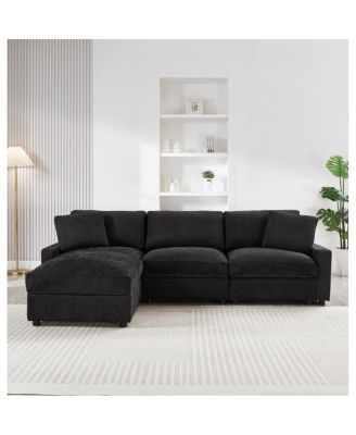 Modular L-Shape Sectional Sofa with  Ottoman and Storage