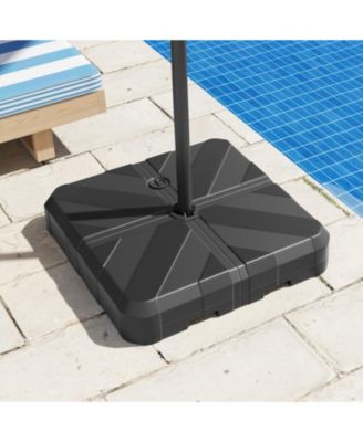 Weighted Offset Umbrella Base with Fillable HDPE Tank Cross Bracket and Cut-Out Handles