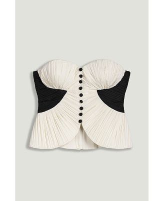 Women's Structured Strapless Contrast Bustier Top