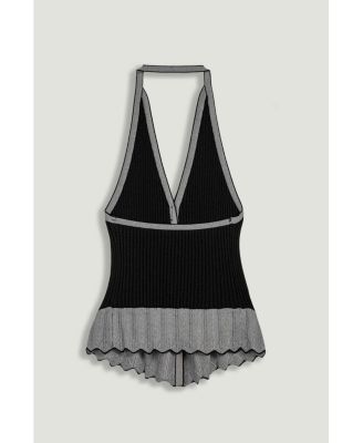 Women's Halter Ribbed Knit Top