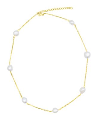 Freshwater Pearl Gold 2-Piece Necklace and Bracelet Set
