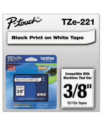 TZE221 0.35 in. x 26.2 ft. TZe Standard Adhesive Laminated Labeling Tape