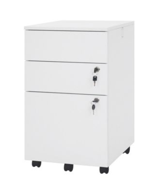 3-Drawer Rolling File Cabinet with Lock and Full-Extension Drawer