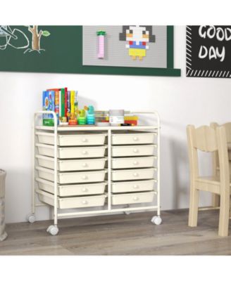 12-Drawer Rolling Organizer Cart with Transparent Drawers