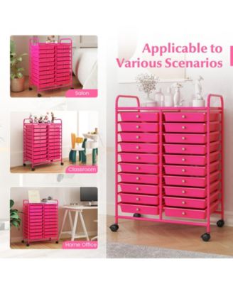 Twenty Drawer Rolling Storage Cart Studio Organizer Unit