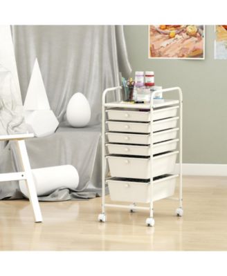 Six Drawer Rolling Storage Cart Organizer for Home and Office