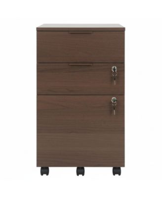 Three Drawer Rolling File Cabinet with Lock for Home Office