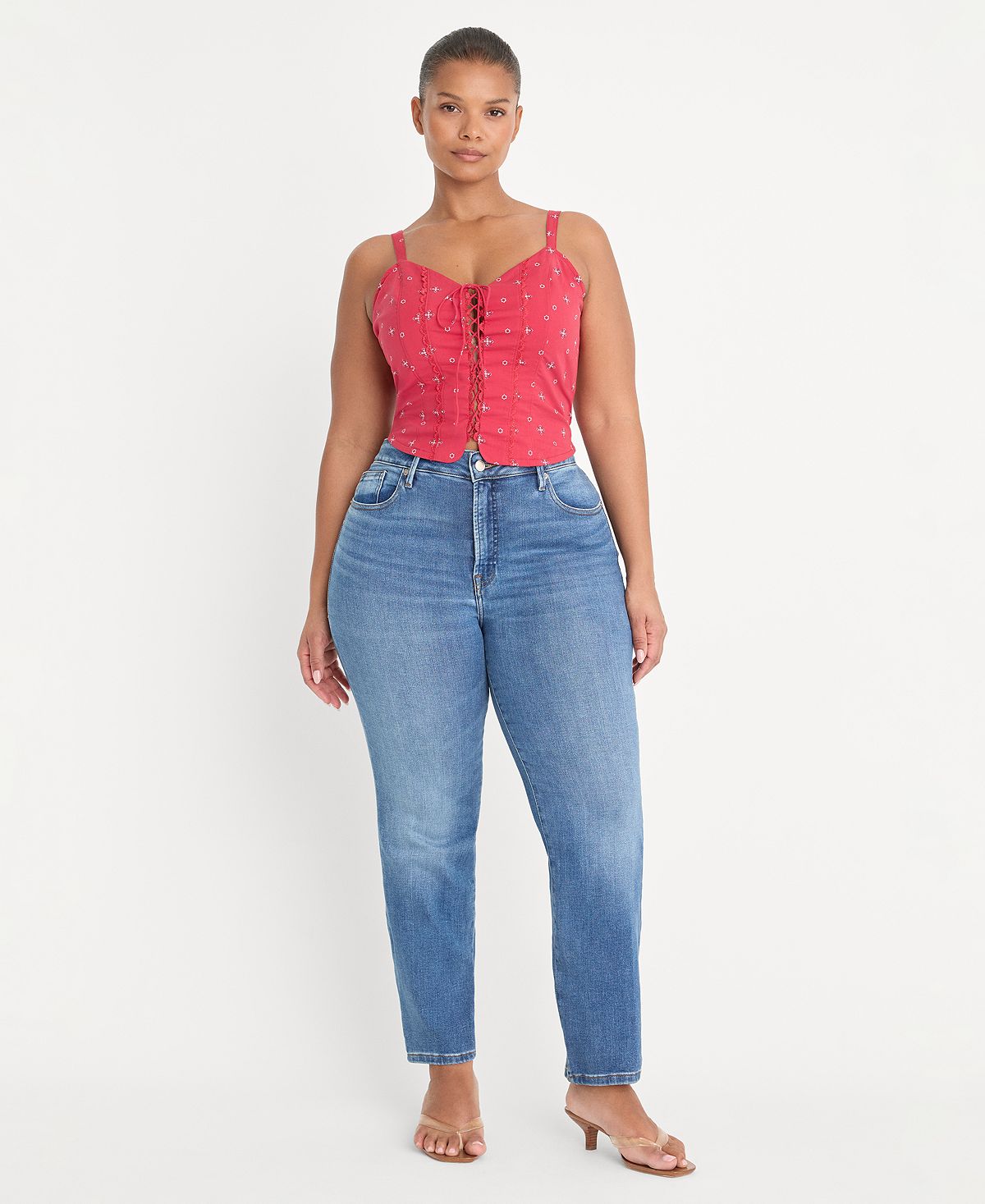 Good American Petite Dolly Joleans Mid-Rise Ankle-Length Jeans view 5 — MAYCSS fashion products