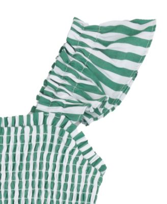 Girls' 2T-6X Printed Shirred Bust Bodice Dress