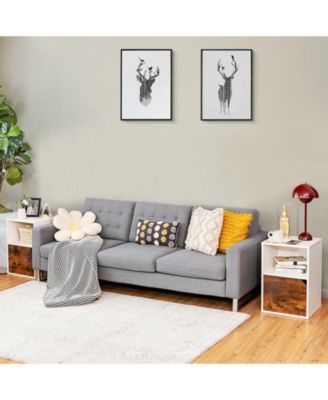 Set of 2 Nightstands Side End Table for Living Room