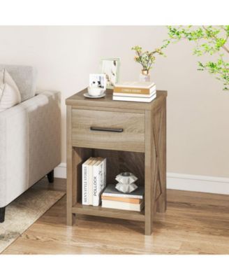 Nightstand with Drawer and Shelf
