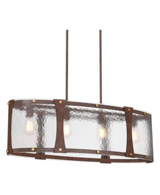 Fable  Wide Rust and Antique Brass 4-Light Chandelier