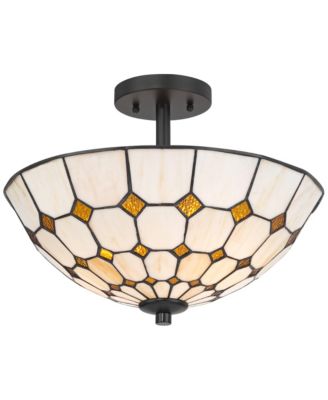 Audrey  Wide Art Glass 2-Light Ceiling Light