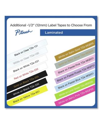 TZE335 0.47 in. x 26.2 ft. TZe Standard Adhesive Laminated Labeling Tape