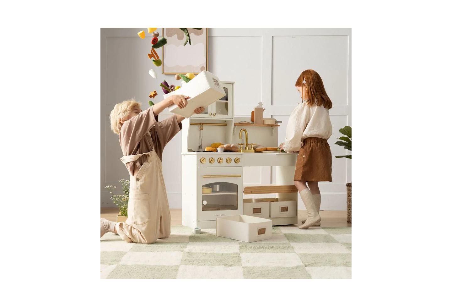 Детская игрушка Tiny Land Wooden Storage Play Kitchen With 4 Removable Bins, Ages 3+ — фото 2