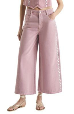 Women's Jeans Culotte Studs