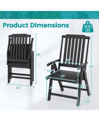 Foldable Patio Chair All-Weather HDPE Outdoor Dining Chair with Armrest
