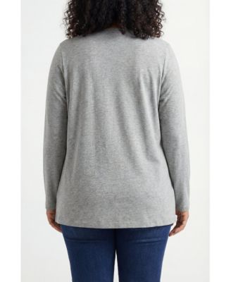 Women's Plus Size Perfect Long-Sleeve Crewneck Tee