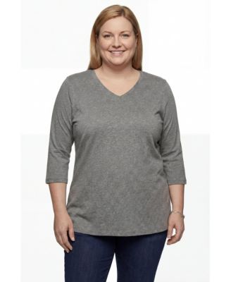 Women's Within Perfect Three-Quarter Sleeve V-Neck Tunic