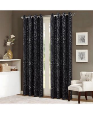 Bexley Foil Jacquard Polyester Window Curtain Grommet Panel 52" x 84"