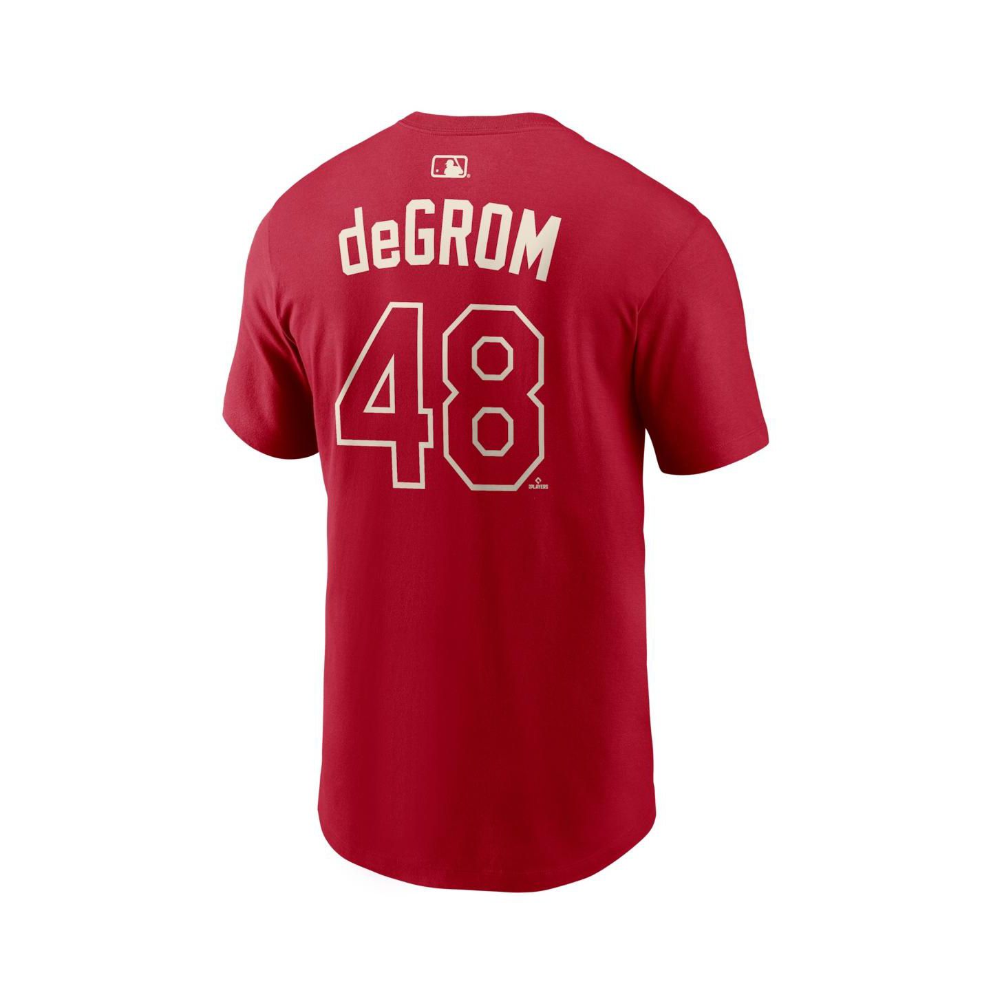 Мужская футболка Nike Jacob DeGrom Red Texas Rangers 2026 City Connect Name & Number — фото 3