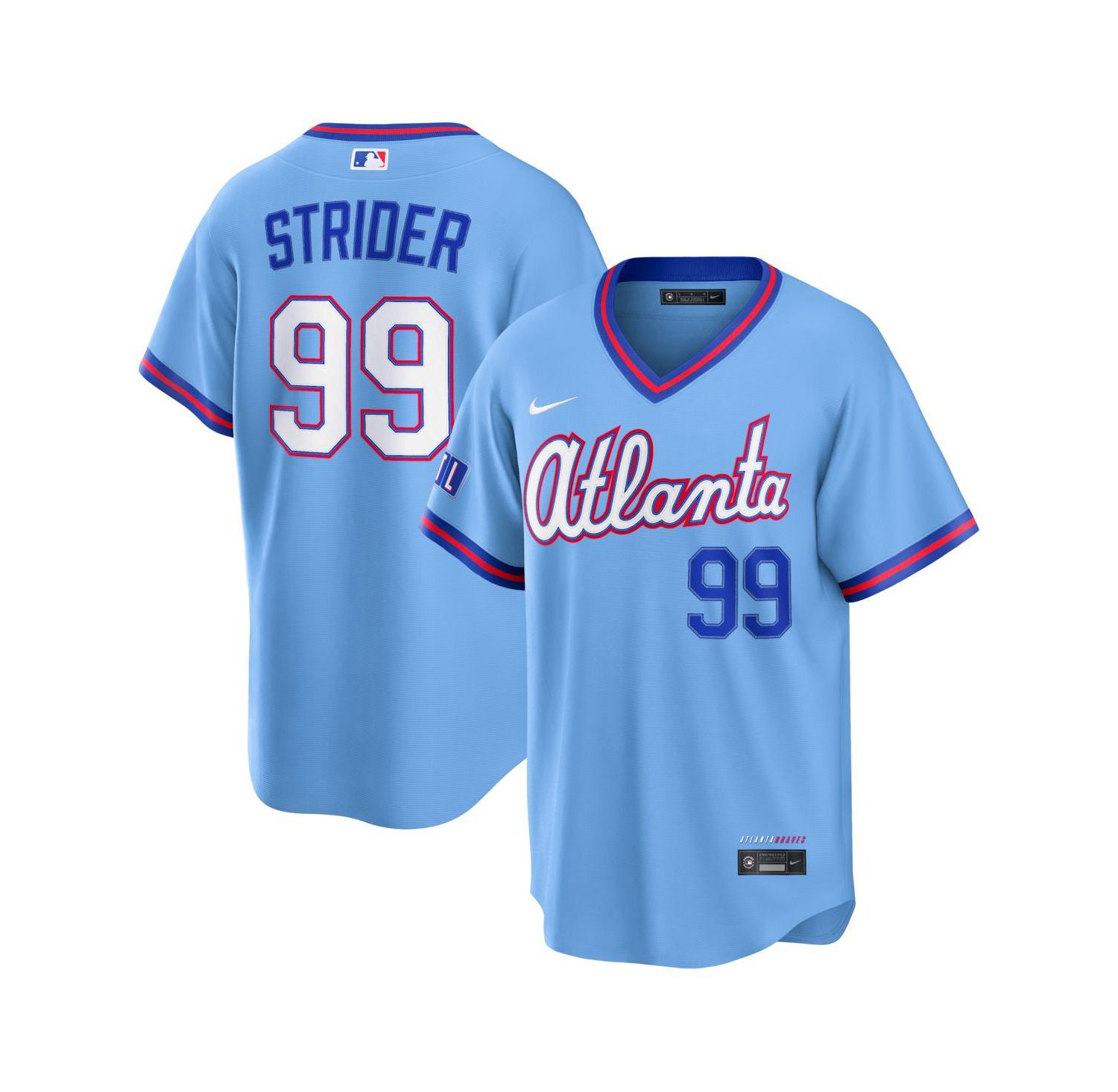 Men's Spencer Strider Powder Blue Atlanta Braves 2026 City Connect Stadium Jersey