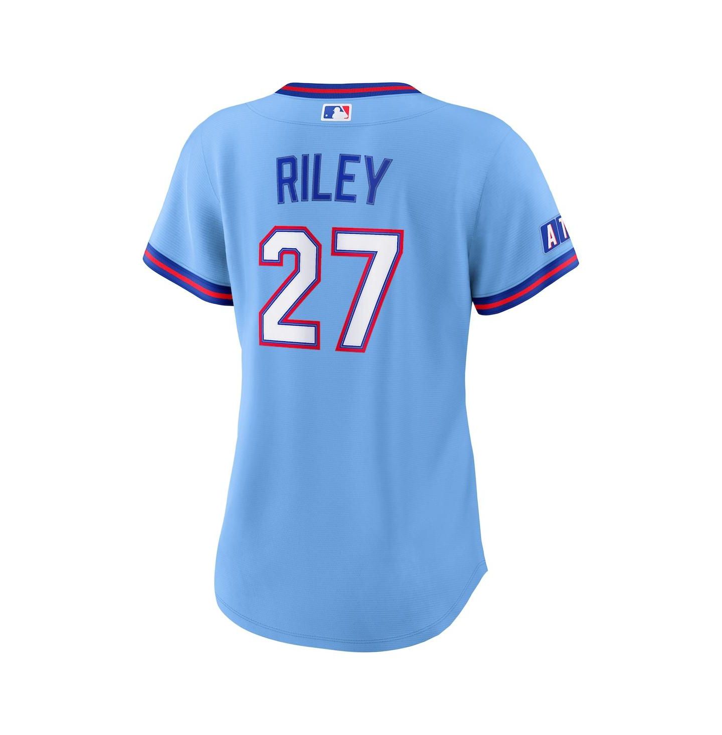 Женский топ Nike Austin Riley Powder Blue Atlanta Braves 2026 City Connect Stadium Jersey — фото 3