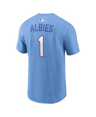 Men's Ozzie Albies Powder Blue Atlanta Braves 2026 City Connect Name & Number T-Shirt