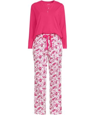 Women's Knit 2 Piece Pajama Set - Long Sleeve Top and Pants