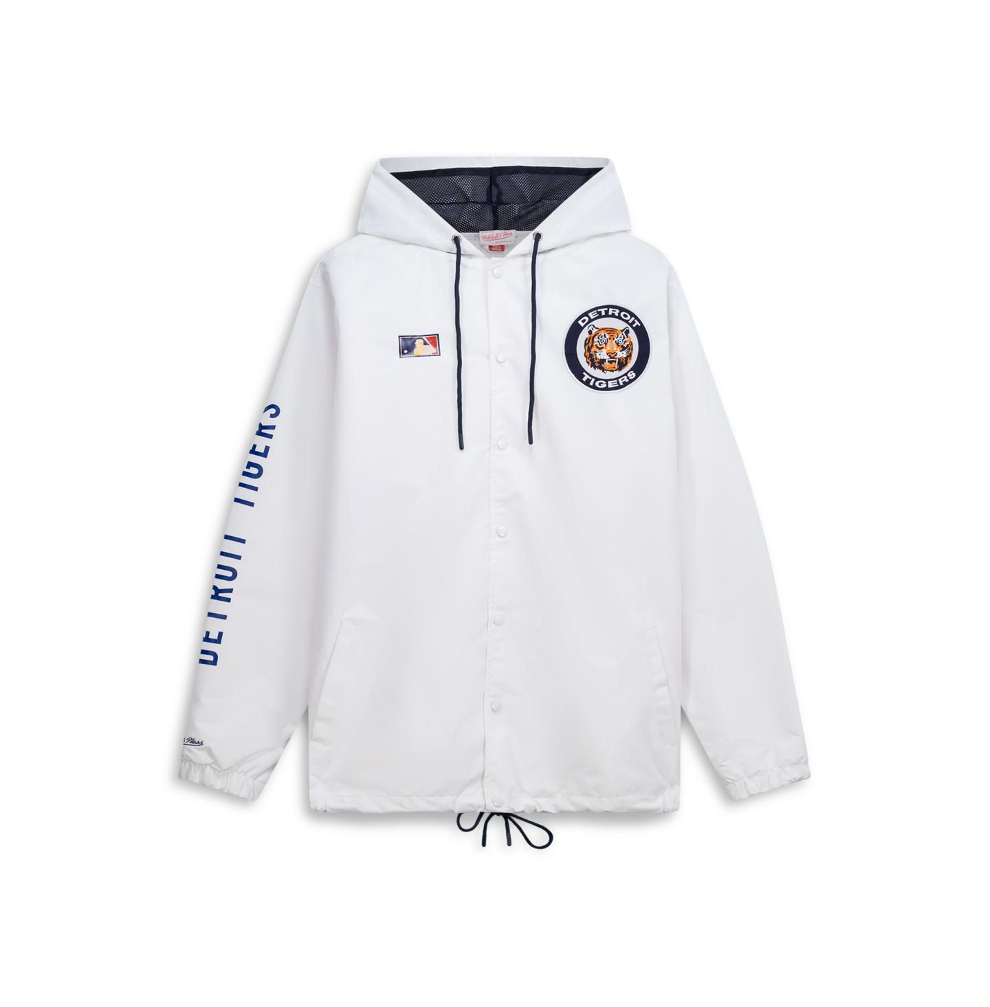 Мужская куртка Mitchell & Ness Mitchell Ness White Detroit Tigers Big & Tall Full-Snap Hooded — фото 2