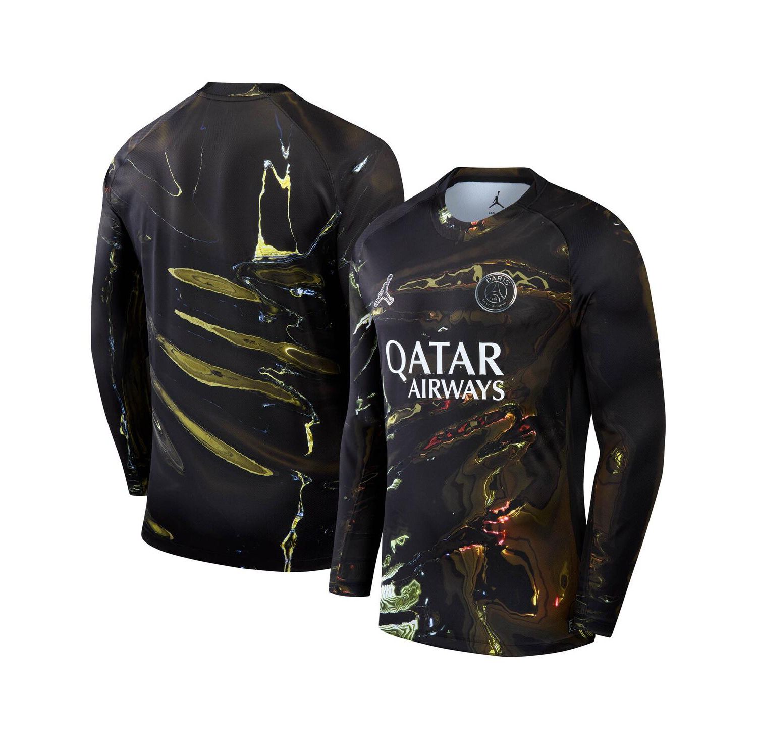 Men's Black Paris Saint-Germain 2025/26 Fifth Stadium Replica Long Sleeve Jersey